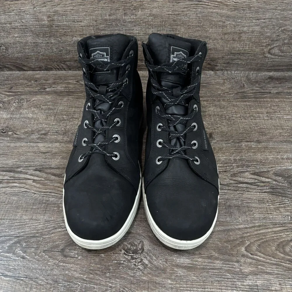 Harley-Davidson Midland Boots Men's 13 Black Leather Waterproof Biker High Top